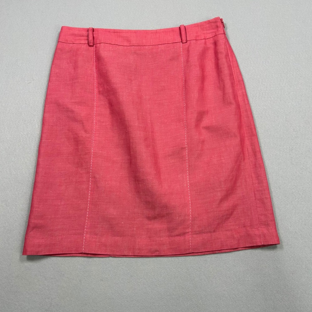 Ann Taylor LOFT Pink‎ Linen Blend A-Line Mini Skirt Size 8 215887 Coral Red
